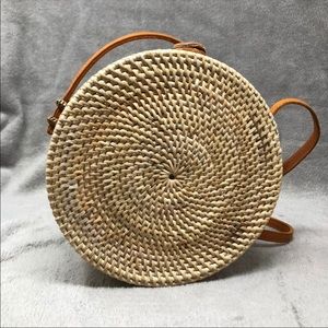 NWOT Round Rattan Bali Bag